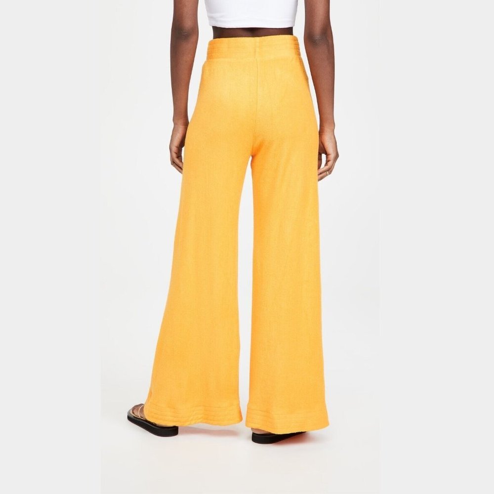 NWT SIMON MILLER GOLDEN YELLOW RETRO LOA WIDE LEG TERRY CLOTH PANTS SIZE SMALL - Picture 2 of 11